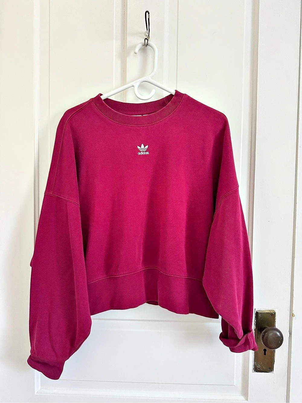 adidas Crewneck Sweatshirt in Pink Size Small